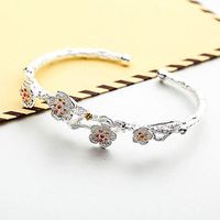 Plum Trendy Flower Adjustable Bracelets Elegant Blossom Open Charm Bangles Popular Stylish Accesories Cheap Accessory Accessories Good