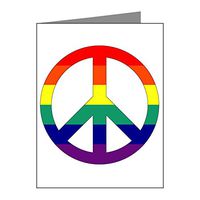 Note Card Rainbow Peace Symbol Sign