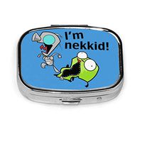 Harold Pill Box Invader Zim Gir Printing Pattern TraveDaily Proof Small to Hold Vitamins/Cod Liver Oil/Supplements 1.8cmx4cmx5.5cm