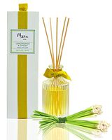 Manu Home Lemongrass & Ginger Reed Diffuser Gift Set | 6.5oz | Made with Aromatherapy Essential Oils | Soothing Scent housed in Beautiful Reusable Luxurious Bottle | Made in USA