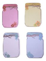 Mason Jars of Flowers Shaped Note Pads (3.5 Inches x 5 Inches, 40 Sheets Each, 4 Colors, 1 Each Color)