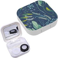 Portable Contact Lens Case Box Travel Kit Mirror + Bottle + Tweezers Container Holder [ Illustrated Floral ]