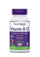 Natrol Vitamin B12 Fast Dissolve Tablets, Promotes Energy, Supports a Healthy Nervous System, Maximum Strength, Strawberry Flavor, 5,000mcg, 200 Count