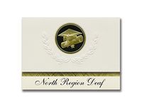Signature Announcements North Region Deaf (Ogden, UT) Graduation Announcements, Presidential style, Basic package of 25 Cap & Diploma Seal. Black & Gold.