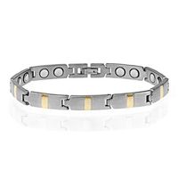 8mm Titanium Magnetic Two-Tone Men Bracelet 8.75 Inches SPJ
