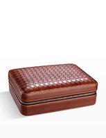 Cigar Humidor Set Cedar Wood Lined Portable Cigar Bag with Cigar Knife Lighter Multifunction Set (20.5 * 13 * 7cm) (Color : Brown)