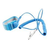 uxcell Anti Static ESD Adjustable Wrist Strap Band Blue w Grounding Cable