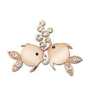 Alloy Rhinestone Double Fish Brooch Fashion Jewelry Women Garment Accessories Daily Popular Creation Aesthetic Beauty Girls Jewerly Cheap Styling Decoration
