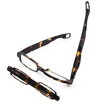 Reading Glasses 3 for Men Women Folding Designer Compact Portable Cute Small 360° Rotating Mini Clip Pen Readers Fashion Tortoise Contemporary Square Unbreakable Tr90 Pocket Glass