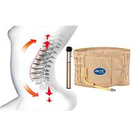 Inflatable Lumbar Traction Device,H-Shaped Air Column Belt,Waist Braces,Decompression Lumbar Support for Back Pain Relief. (Khaki)
