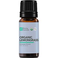 Bloomy Essentials Organic Lemongrass Essential Oil 10 mL (1/3 oz) - USDA Certified Organic - 100% Vegan, Therapeutic Grade, Undiluted, Relaxing, Soothing Massage, Refreshing Feeling & Digestion Health