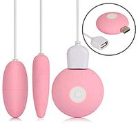 Demarkt Vibrating Egg, Waterproof USB Charging Muscle Exercises Ben Silicone Double Jump Eggs-Best Massager for Men or Women (Pink, Double Eggs)