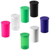 25 Pack Beamer Brand Solid Opaque Green Tree Squeeze Pop Top Jars 19 Dram Size Vial Plastic Storage Doob Bottle Container Tube BPA Free Used for Tobacco Herbs Spices Oils Medicine Rx Arts and Crafts