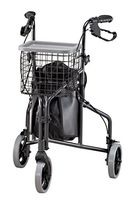 Foldable 3 Wheel Rollator Walker, Lightweight Aluminum, Black