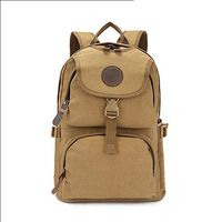 F&W WF Backpack-Leisure Backpack Men's Bag Travel Backpack College Student Bag Waterproof Canvas Bag (Color : Khaki)