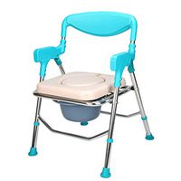 XWZJY Bedside Commode Folding Obesity Toilet Chair Shower Bench with Ultra-Premium Padded Non-Slip Handrail Bucket/Lid,for Adults Handicap Height Adjustable