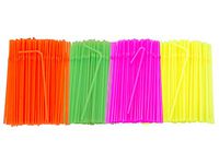 Flexible Plastic Drinking Straws (600 ct, Assorted Neon) Bendable Disposable BPA Free Bendy Straws