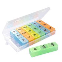 Detachable 7 Day Weekly Pill Organizer - Osportfun Travel Pill Box 7 Day Supplement Organizer for Vitamin/Fish Oil/Supplements/Small Ornaments/Earrings/Beads/Buttons