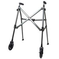Able Life Space Saver Walker, Lightweight Folding 2 Wheel Travel Walker for Seniors with Fixed Wheels, Black Walnut