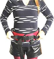 Gait Belt with Leg Loops and Hand Grips of Weight Capacity 220 Lbs, Help Assistant Rehabilitation, Medical Transfer Belt with Leg Strap, Patient Lift Sling, Red (M)