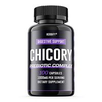 Chicory Prebiotic Supplement & Organic Inulin Fiber Digestive Health, Natural Support for Better Digestion, 100 Capsules (100)