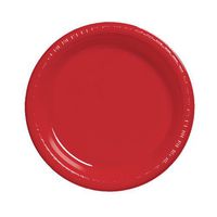 Creative Converting Touch of Color 20 Count Plastic Lunch Plates, Classic Red