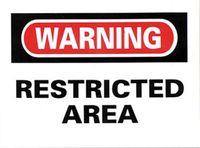 Warning Restricted Area Sticker 10-Pack