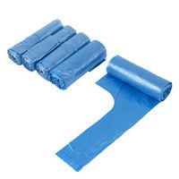 uxcell Polyethylene Home Kitchen Hand-held Trash Container Garbage Bags 5 Rolls Blue