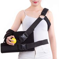 ROY Shoulder Brace Support Sling, Shoulder Stabilizer Rotator Cuff with Abduction Pillow & Ball for Men and Women,Black