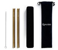 Premium Reusable Metal Straws - Stainless Steel Straws - Metal Straws with Case - Portable Travel Straw - Wide for Drinking Bubble Tea, Boba Tea Smoothie - Eco Friendly Zero Waste Sustainable Products