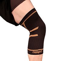Copper D Copper Compression Knee Sleeve - Rayon from Bamboo Charcoal Copper Infused Knee Support Brace - Size Large - Extra Large - Black Copper - 2 Pack