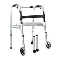 Standard Walkers Walking Aid Walking Stick Training Non-Slip Walking Stick with Hospital Walker Elderly Disabled Four-Legged Light Folding Wheeled Walking Frames