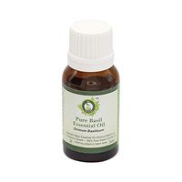 Basil Essential Oil | Ocimum Basilicum | Basil Oil | For Hair | For Massage | 100% Pure Natural | Steam Distilled | Therapeutic Grade | 15ml | 0.507oz By R V Essential