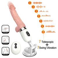 Stkuoo Powerful Telescopic Dildo Multi-Angle Adjustable Adult Sex Toy, Automatic Machine Gun (Color: Flesh Color)