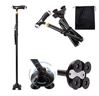 FMXYMC Led Light Old Man Folding Trekking Poles T-Handle Man Hiking Poles Cane Walking Stick Walking Cane Head for Elderly People