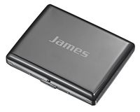 Visol Plated Cigarette Case - Holds 20 100mm Cigarettes (Gunmetal)