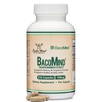 BacoMind Organic Bacopa (Patented and Clinically Proven Form of Bacopa Monnieri Extract) 210 Vegan Capsules, Promotes Learning and Memory, Reduces Anxiety by Double Wood Supplements