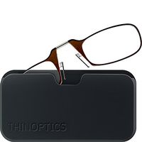 ThinOptics Reading Glasses + Black Universal Pod Case | Brown Frame, 2.00 Strength Readers