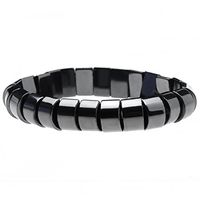 Top Plaza 2pcs/Set Men's Women's Beaded Hematite Magnetic Therapy Bracelet, 7 Inches