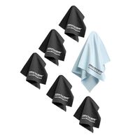 EliteTechGear Most Amazing Microfiber Cleaning Cloths (6 Pack) Perfect for Cleaning Eyeglasses, LCD Screens, Tablets and Other Delicate Surfaces (5 Large 6x7inch and 1 Oversized 12x12inch)
