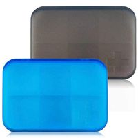 2 Pack Portable Travel Pill Organizer Case for Pocket or Purse Cute Small Daily Pill Box BPA Free Plastic Medicine Vitamin Holder Container (6 Compartments)