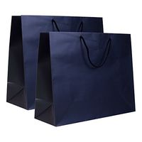 Incredible Packaging - 13" x 5" x 10" Retail Euro Tote Shopping Bags - Heavy Duty 157 GSM - Original Style Paper - Perfect for Mechandise, Retail, Party, Gift Bags. (Black Gloss, 50 Bags)