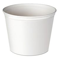 Dart Double Wrapped Paper Bucket, Unwaxed, White, 83Oz, 100/Carton
