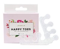 Happy Toes Gel Toe Separators and Straightener for Foot Pain & Bunion Relief, Hammer Toes and More - 1 Pair, Silver