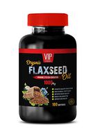 Healthy Cholesterol Level - Organic Flaxseed Oil 1000 MG - Immune System Booster - Alpha linoleic Acid - 1B (100 Capsules)