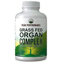 Grass Fed Beef Organ Complex (180 Capsules) by Peak Performance. Desiccated Organs Superfood Pills Rich in Antioxidants, Enzymes, Vitamin B12. Made from Liver, Heart, Kidney, Pancreas, Spleen