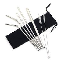 Industrial Revolution 4PCS/7PCS Stainless Steel Metal Straws Reusable Straws for 20 30 OZ Yeti Tumbler Cold Beverage with Stylish Pattern (7 pcs Set - Silver)