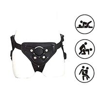 Black Hollow Elastic Strǎp-on Wearable Harness Belt Pants Pěggíng for Coǔples