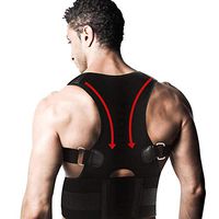 Gstrand Adjustable Back Posture Braces, Office Posture Corrector Fitness Person Shoulder Support,M