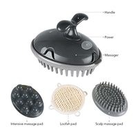 MARNUR Scalp Massager Shampoo Brush Electric Massage Battery Operated with Vibration Massage for Head Hair Shoulder Foot Back with 3 Interchangeable Attachments